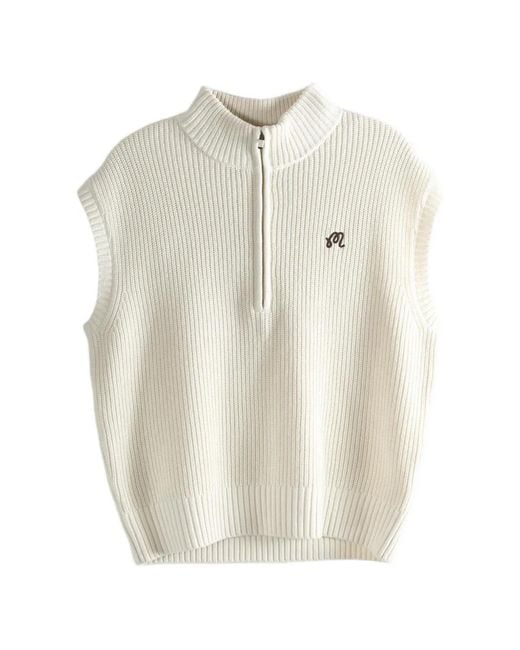 Malbon Golf White Iva Zip Sleeveless Top