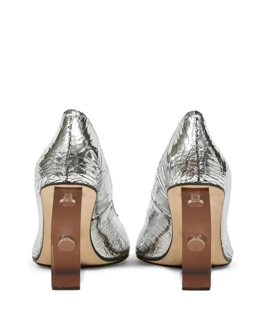Maison Margiela White Tabi Claw Plexi Pumps