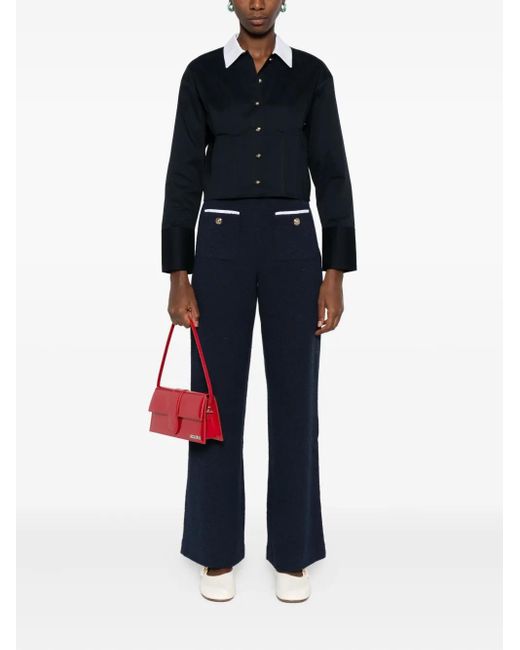 Maje Blue Button-fastening Collared Shirt
