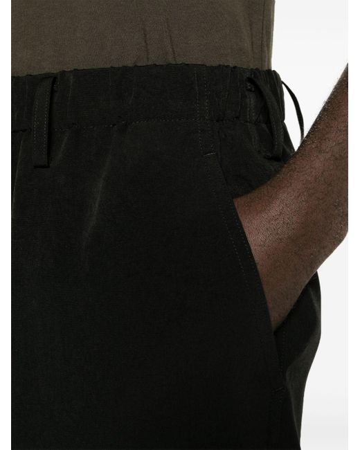 Yohji Yamamoto Black Drawstring Tapered Trousers for men