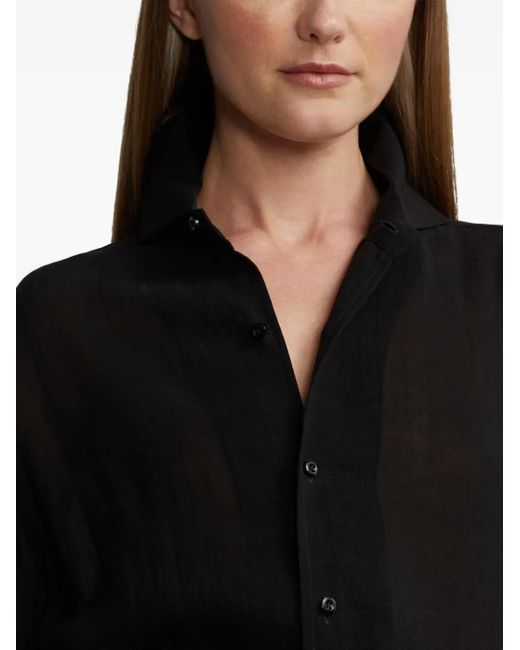Ralph Lauren Button-Up Blouse in het Black