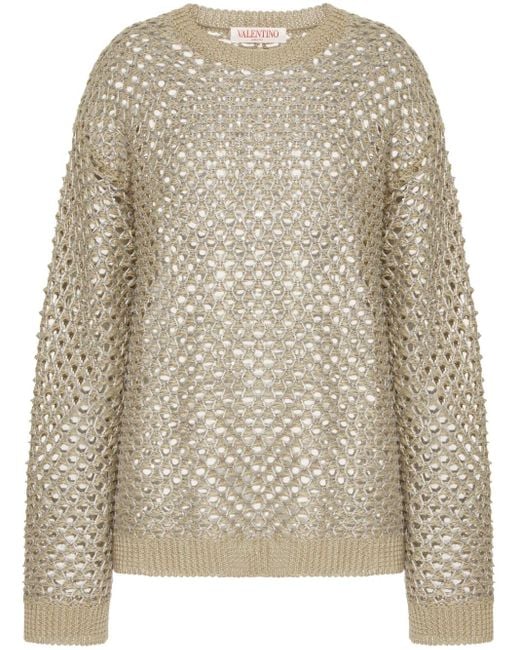 Valentino Garavani Natural Sequinned Sweater