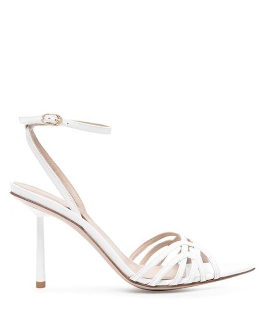 Le Silla White Bella 120Mm Leather Sandals