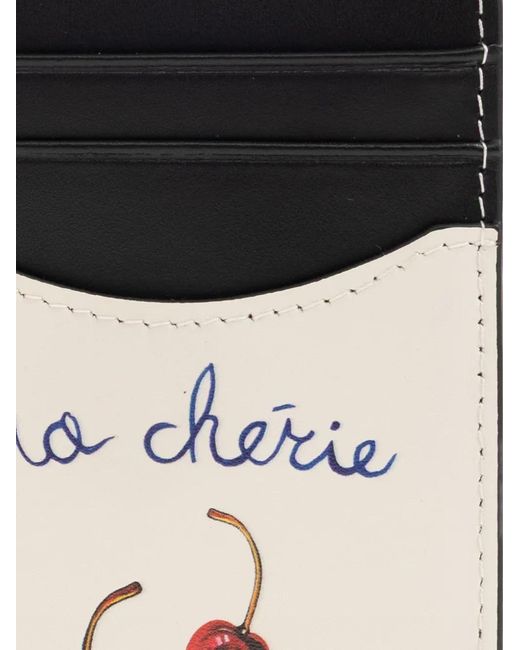 Duke & Dexter Black Dean Cherry-Print Leather Cardholder for men