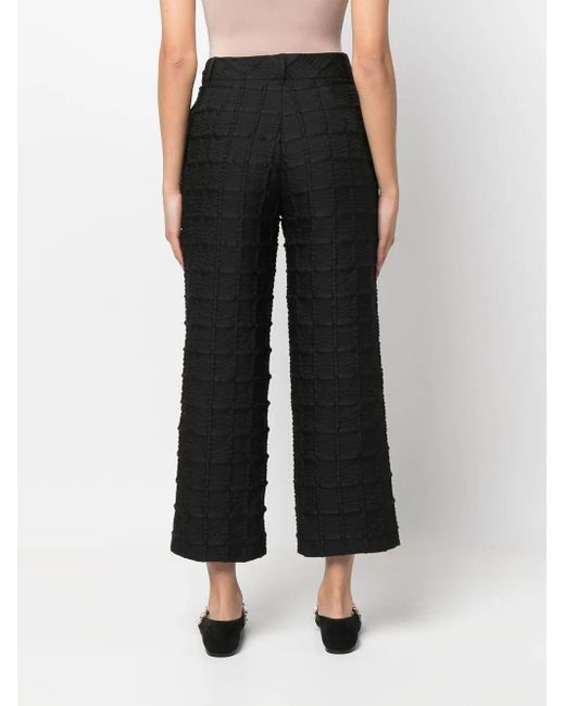 CECILIE BAHNSEN Black Jaylee Mid-Rise Cropped Trousers