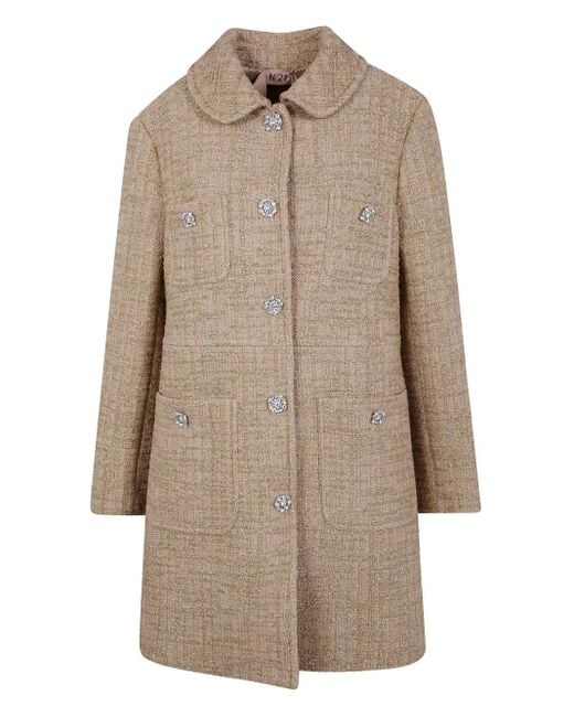 N°21 Natural Single Breasted Coat