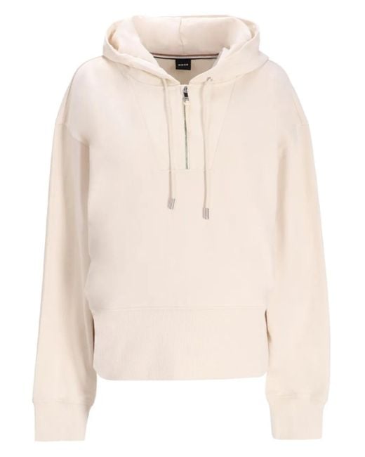 Sudadera con capucha de algodón Boss de color Natural