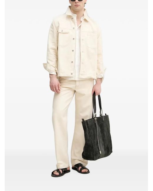 Lindbergh Natural Flap-Pocket Denim Jacket for men