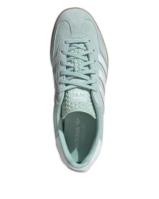 Adidas Blue Gazelle Three-Stripe Suede Sneakers