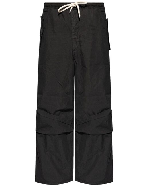 Emporio Armani Black Drawstring Wide-leg Trousers for men
