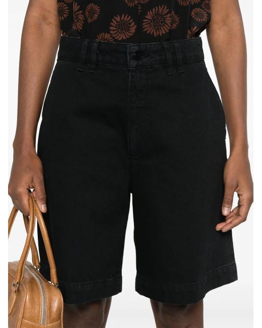 FRAME Black Organic Cotton Denim Shorts