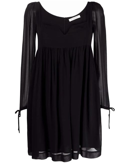 Philosophy Di Lorenzo Serafini Black Pleated Chiffon Minidress