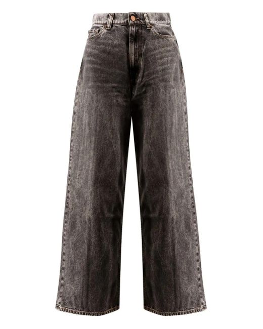 3x1 Gray Weite Jeans Mit Acid-Wash-Effekt