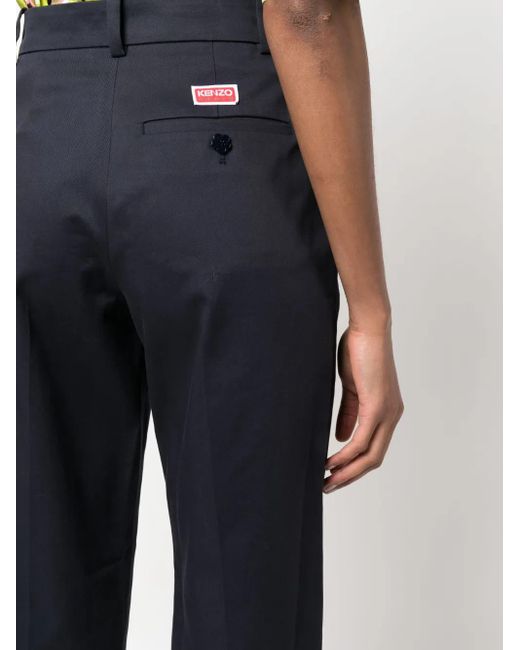 KENZO Blue Cropped Tailored Trousers