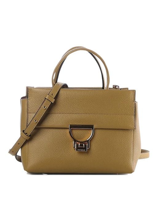 Coccinelle Metallic Top Handle Leather Tote Bag