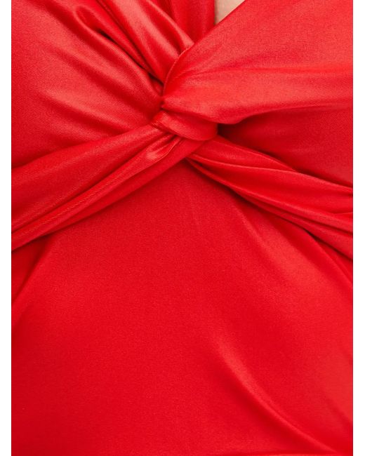 Fiorucci Red Scarf-Detail Mini Dress