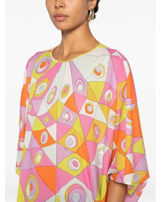 Emilio Pucci White Loose Fit Maxi Dress With Tie Fastening