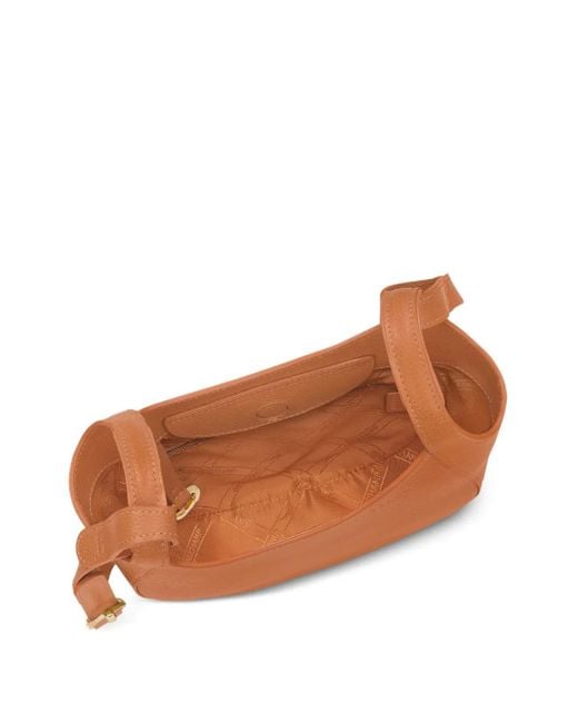 Longchamp Brown Small Le Foulonné Grained-Leather Crossbody Bag