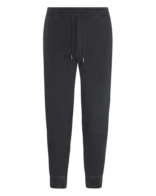 Tom Ford Blue Tapered Cotton Track Pants for men