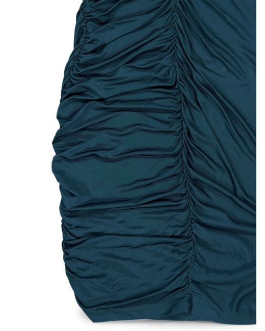 Balmain Blue Draped Cut-Out Mini Dress