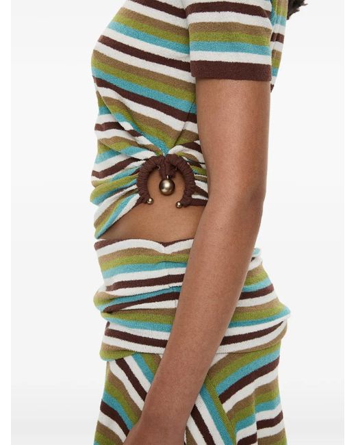 Christopher Esber Green Orbit Stripe-Knit T-Shirt