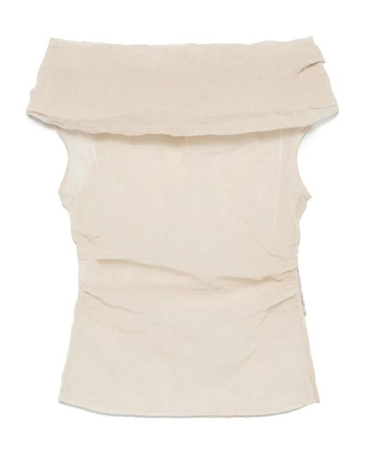 Magda Butrym Natural Crinkled Blouse