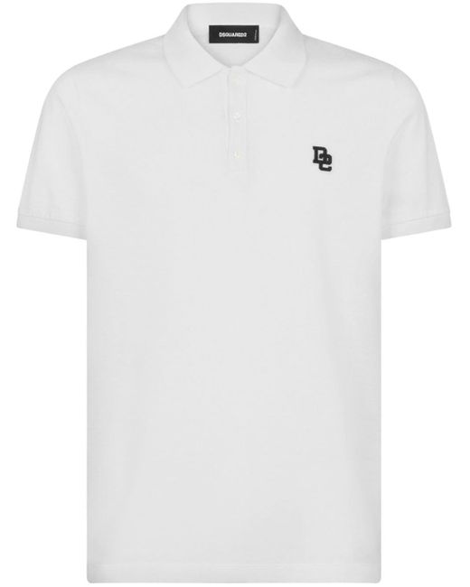DSquared² Poloshirt Met Geborduurd Logo in het White voor heren