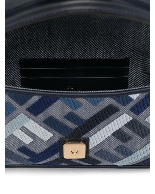 Fendi Mini Baguette Cross Body Bag Blue