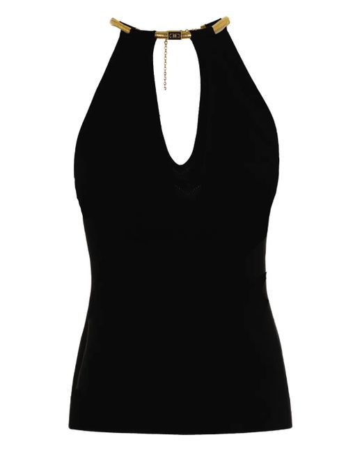 Top Con Scollo All'Americana di Elisabetta Franchi in Black
