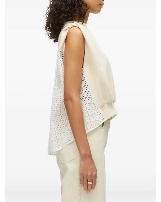 3.1 Phillip Lim Natural Broderie Anglaise French Terry Top