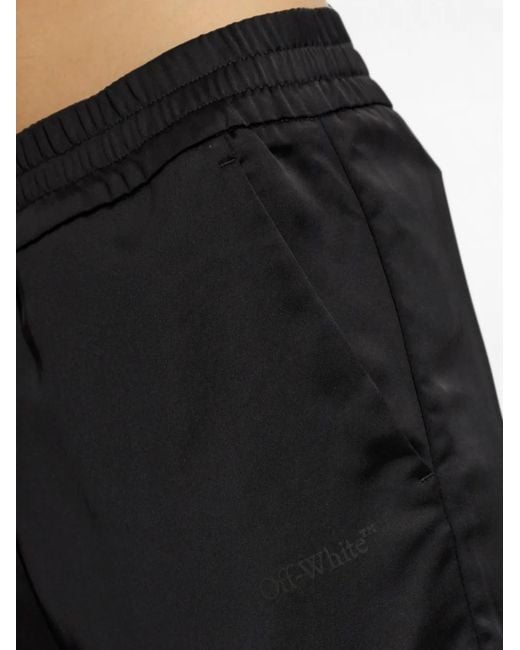Off-White c/o Virgil Abloh Black Lace-Insert Trousers