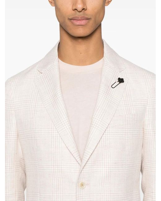 Lardini White Checked Blazer for men