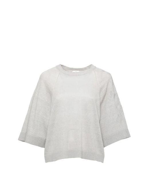 Panicale White Sequin-Embellished Raglan-Sleeve Sweater