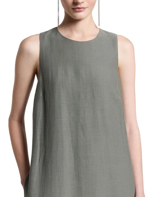 Peserico Green Crew-Neck Midi Dress