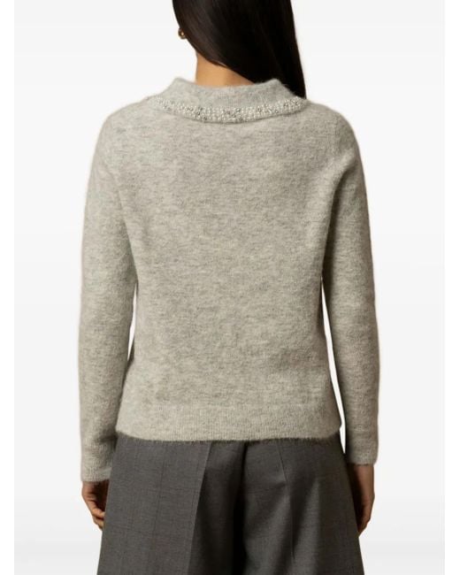 Pull Aralda À Col Orné De Perles Kocca en coloris Gray