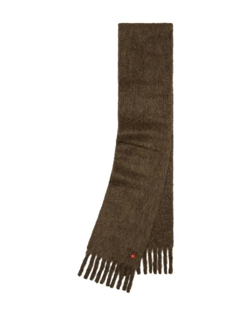 Tory Burch Natural Fringed Floral-Embroidered Scarf