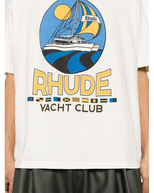 Camiseta Yacht Club Rhude de hombre de color White
