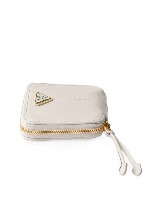 Prada White Small Leather Wallet