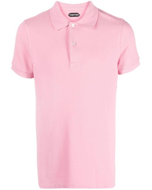 メンズ Tom Ford コットン ポロシャツ Pink