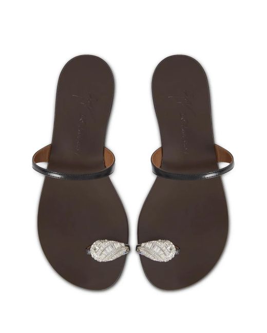 Giuseppe Zanotti White Icon Ring Slides