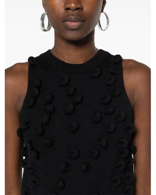 J.W. Anderson Black Loop-Detailing Knitted Tank Top