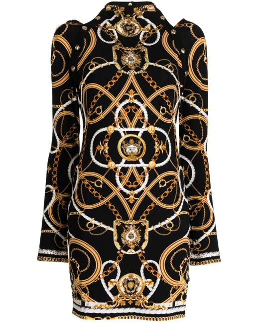 Camilla Black Coast To Coast-Print Open-Back Minidress