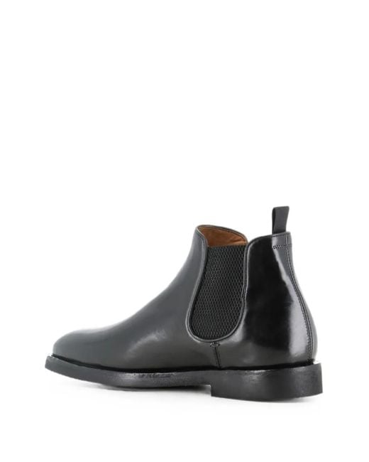 Officine Creative Black Leather Chelsea Boots for men