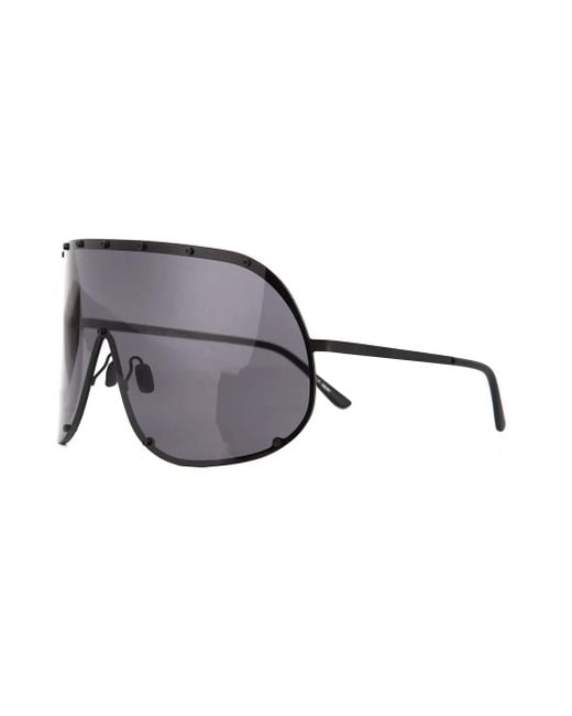 Rick Owens Gray Larry Shield Sunglasses