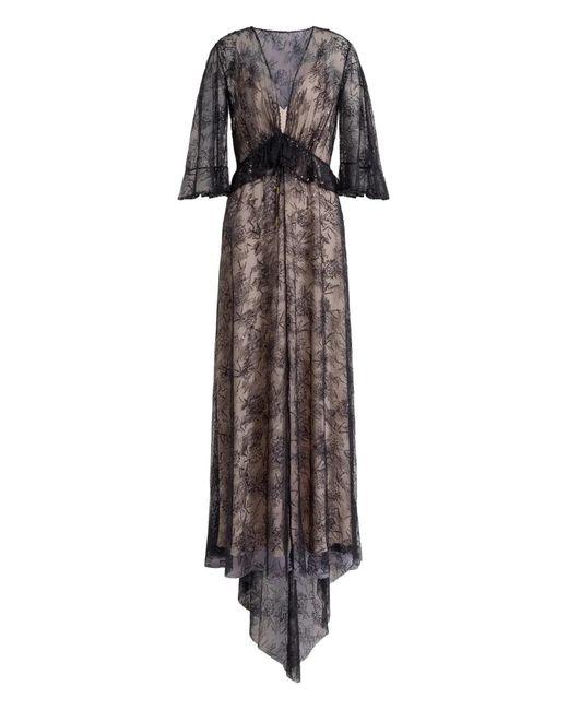 Alberta Ferretti White V-Neck Maxi Dress