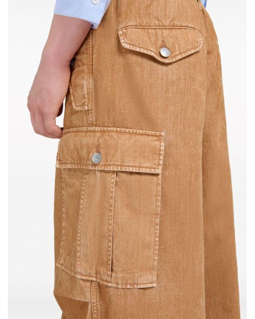 Marni Brown Draped-detail Cargo Pants for men