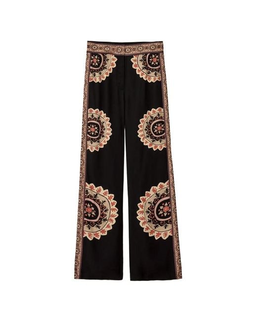 Ba&sh Black Wall Printed Trousers