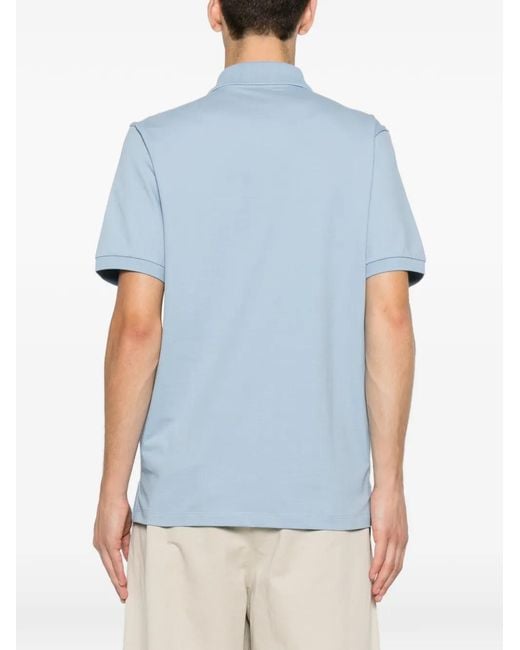 Sandro Blue Logo-Patch Polo Shirt for men