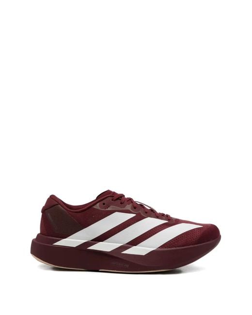 Adidas Brown Adizero Evo Sl M Logo-Stripe Sneakers for men