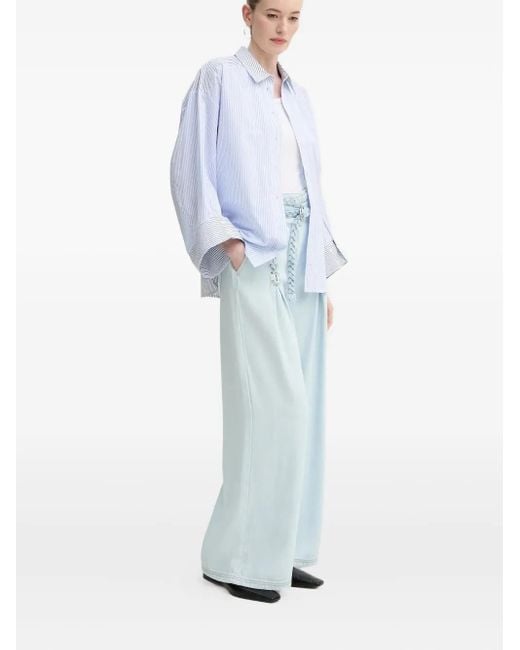 Munthe Jeans Met Wijde Pijpen En Veters in het Blue